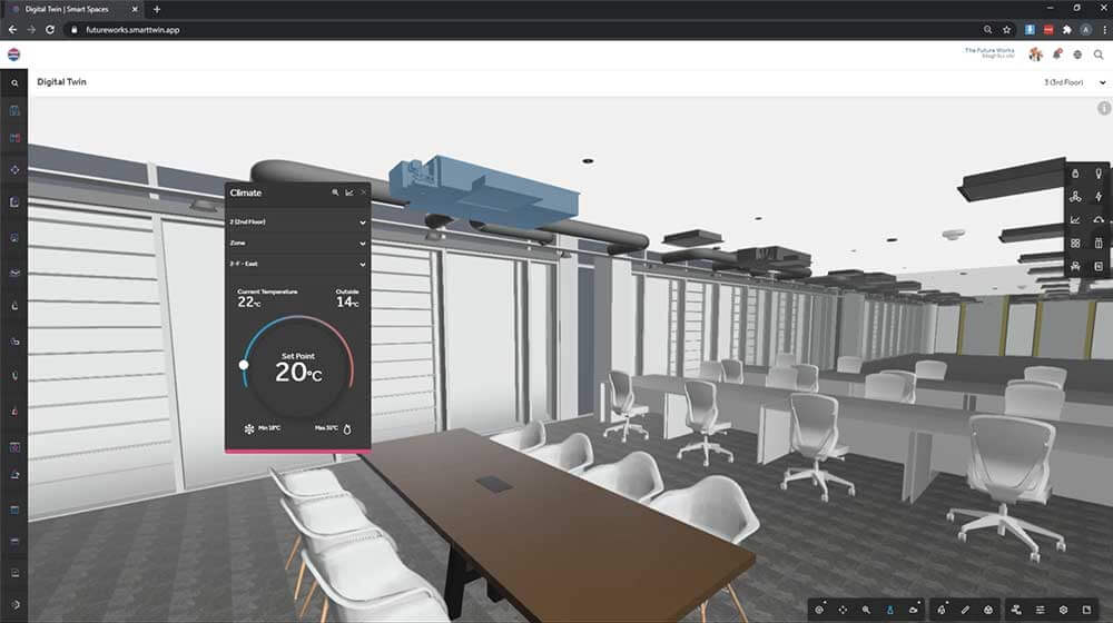 Smart spaces digital twin climate control