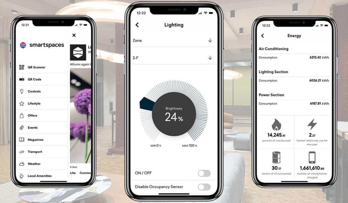 smart spaces app - workplace lighting control